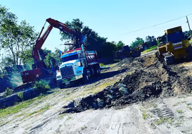 Site preparation with machinery