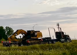 Equipment parked in field
