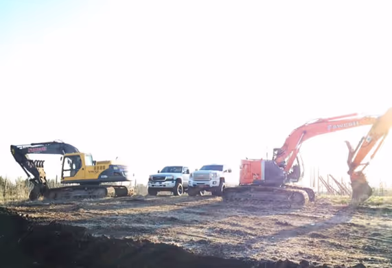 Heavy equipment on site