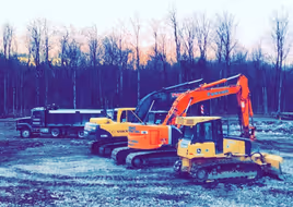 Multiple machines parked