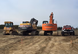 Construction site with equipment