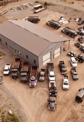 Aerial view of construction site