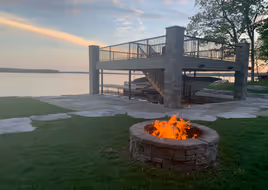 Landscaping with fire pit